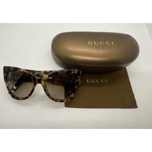 Marc Jacobs 109/S O2VCC Tortoise Brown Cat Eye Sunglasses 54-16 140 & Gucci Case - Picture 2 of 16